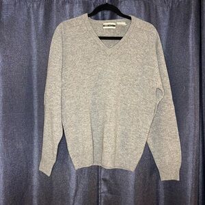 Retreat Sweater Mens Sm‎ Wool Pullover VNeck Pure New Wool Grey Outdoors Classic
